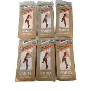 VINTAGE NWT (6) Sabra Opaque Taupe Knee Hi 100% Nylon Stockings Size 8.5 -11 USA